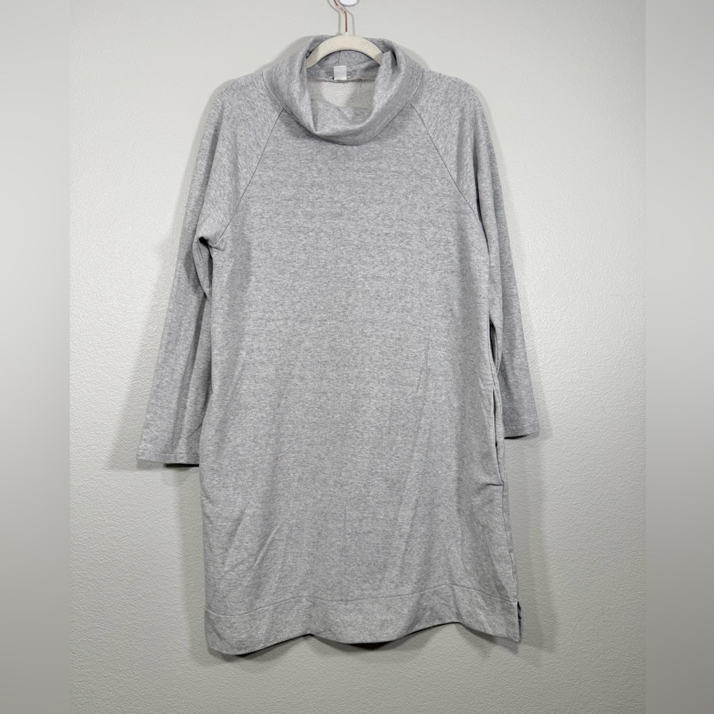 J. Crew Dress Sweatshirt Crowl Neck Light Gray Long Sleeve Pockets Women Large